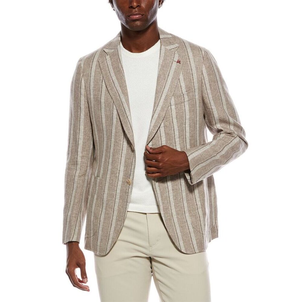 Isaia Mens  Capri Linen & Wool-Blend Sport Jacket, Brown